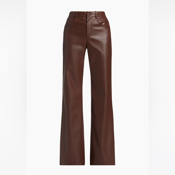 NWT Cami NYC Zenobia Vegan Leather Pant Brown Java Size 6 - Picture 4 of 15